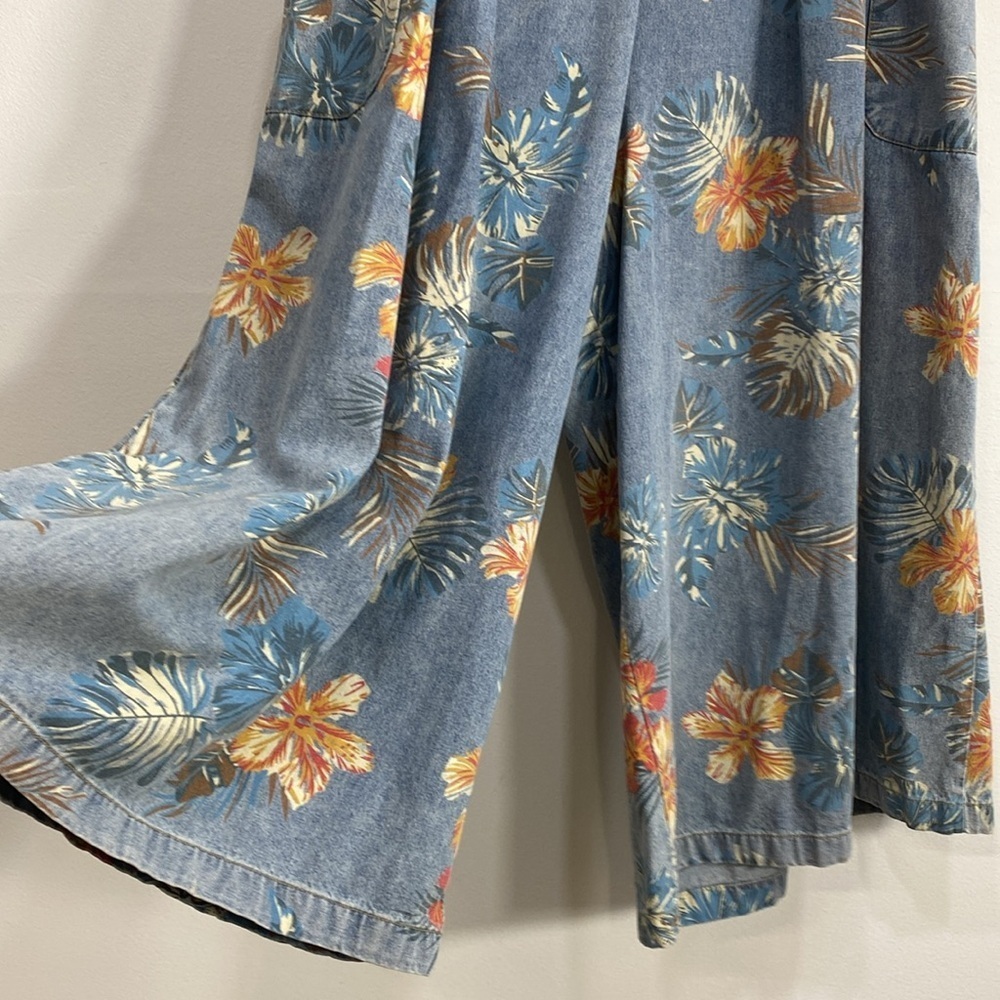 Fanas Venas Boho Cargo Floral Pants Denim XL - Picture 5 of 12